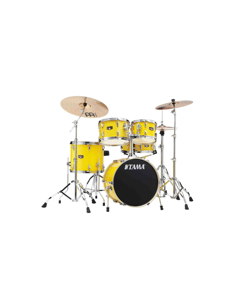Tama IP58H6W-ELY Imperialstar Drum Set 5 pcs - Electric Yellow/Chrome HW + MEINL Cymbals HCS Cymbal Kit/Stage Master Double-Braced Hardware Kit