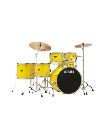 Tama IP62H6W-ELY Imperialstar Drum Set 5 pcs - Electric Yellow/Chrome HW + MEINL Cymbals HCS Cymbal Kit/Stage Master Double-Braced Hardware Kit