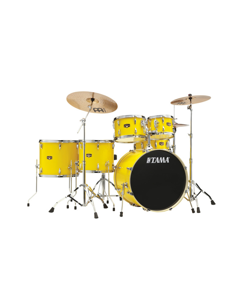 Tama IP62H6W-ELY Imperialstar Drum Set 5 pcs - Electric Yellow/Chrome HW + MEINL Cymbals HCS Cymbal Kit/Stage Master Double-Braced Hardware Kit