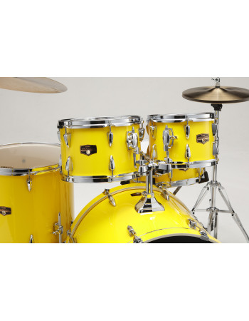 Tama IP62H6W-ELY Imperialstar Drum Set 5 pcs - Electric Yellow/Chrome HW + MEINL Cymbals HCS Cymbal Kit/Stage Master Double-Braced Hardware Kit