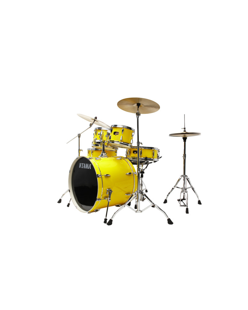 Tama IP62H6W-ELY Imperialstar Drum Set 5 pcs - Electric Yellow/Chrome HW + MEINL Cymbals HCS Cymbal Kit/Stage Master Double-Braced Hardware Kit