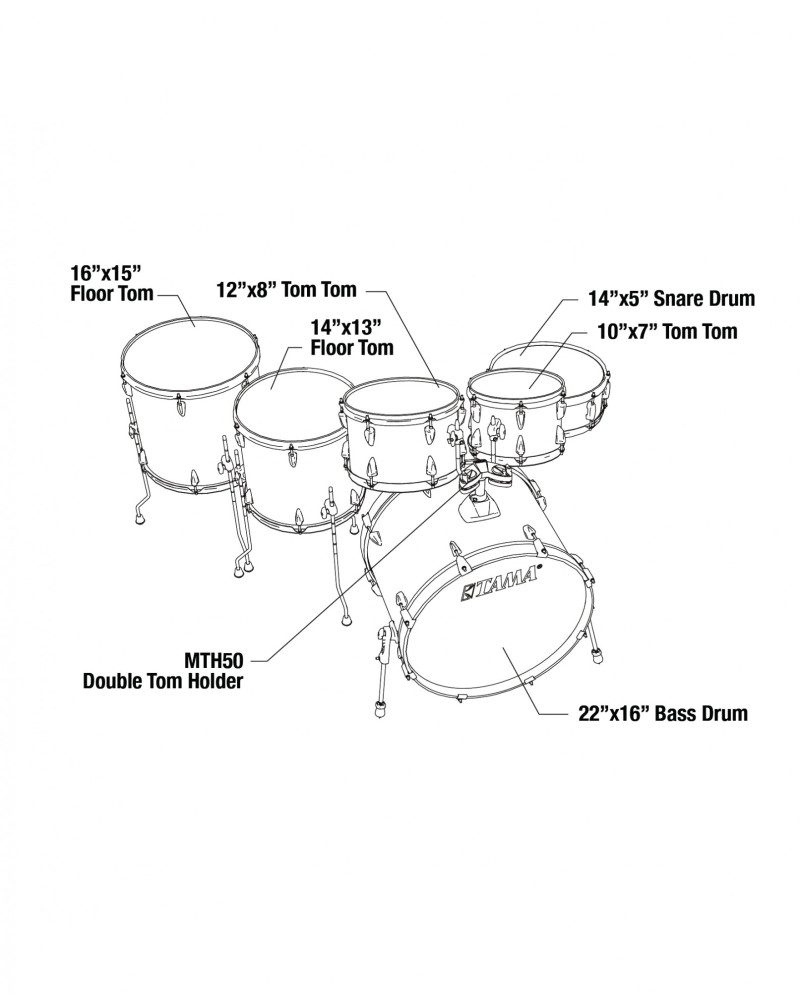 Tama IP62H6W-ELY Imperialstar Drum Set 5 pcs - Electric Yellow/Chrome HW + MEINL Cymbals HCS Cymbal Kit/Stage Master Double-Braced Hardware Kit