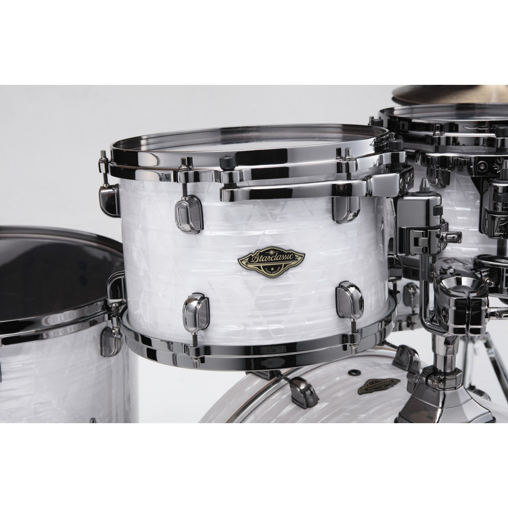 Tama WBR42TBNS-WPL Starclassic Walnut/Birch Duracover Wrap Shell Kit 4 pcs - White Pearl/Black Nickel HW