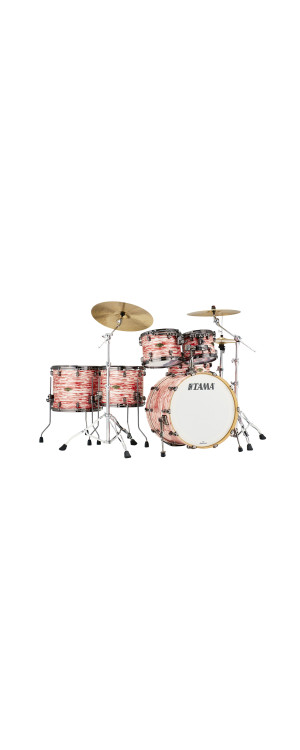 Tama WBR52LBNS-RWO Starclassic Walnut/Birch Duracover Wrap Shell Kit 5 pcs - Red & White Oyster/Black Nickel HW