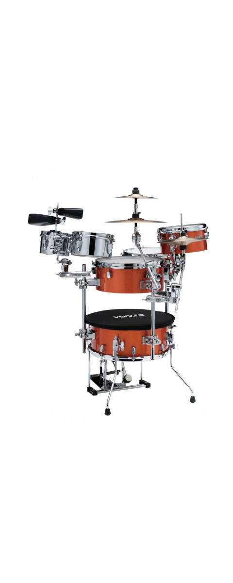 Tama CJB46C-BOS Cocktail-Jam Drum Set 4 pcs - Bright Orange Sparkle/Chrome HW + Bag