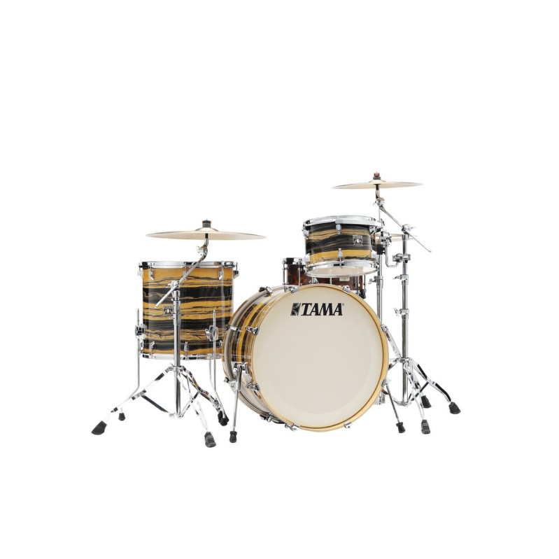 Tama CK32RZ-NET Superstar Classic Drum Set 3 pcs - Natural Ebony Tiger Wrap/Chrome HW + SM5W Hardware Kit