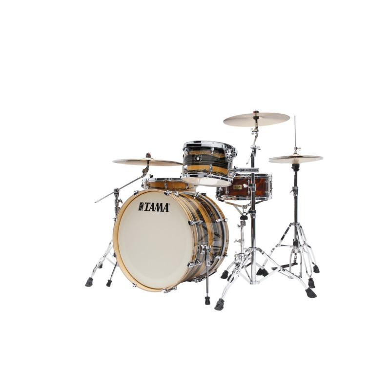 Tama CK32RZ-NET Superstar Classic Drum Set 3 pcs - Natural Ebony Tiger Wrap/Chrome HW + SM5W Hardware Kit