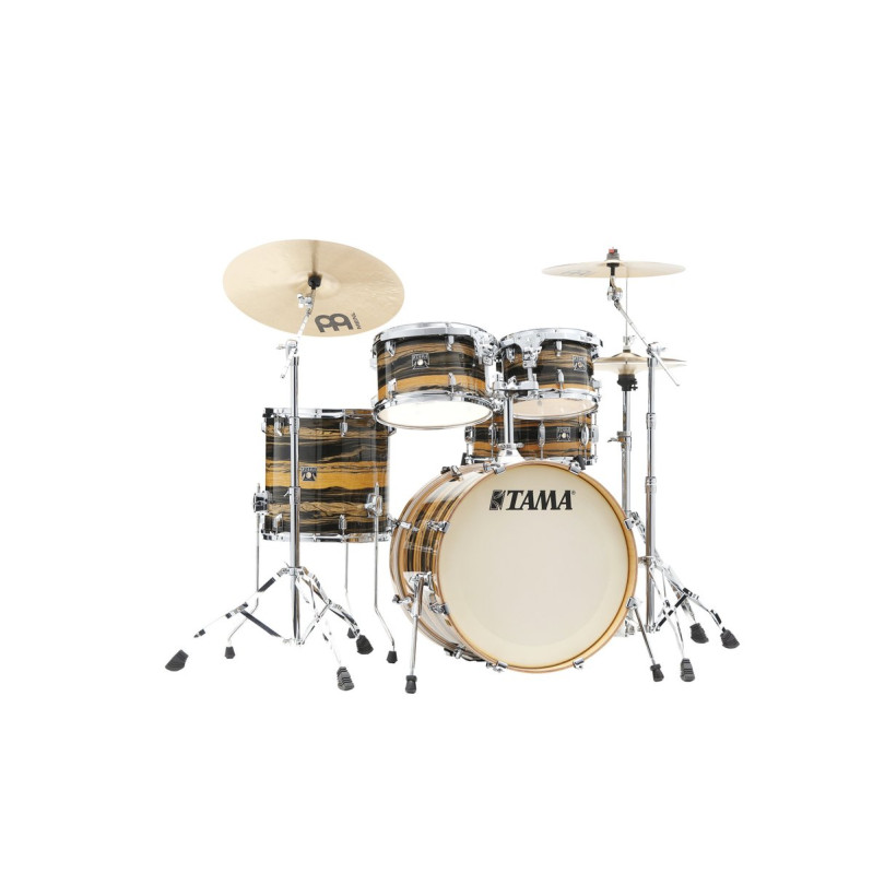 Tama CK50RS-NET Superstar Classic Shell Kit 5 pcs - Natural Ebony Tiger Wrap/Chrome HW