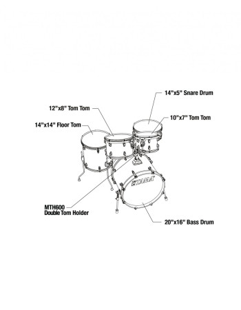 Tama CK50RS-NET Superstar Classic Shell Kit 5 pcs - Natural Ebony Tiger Wrap/Chrome HW
