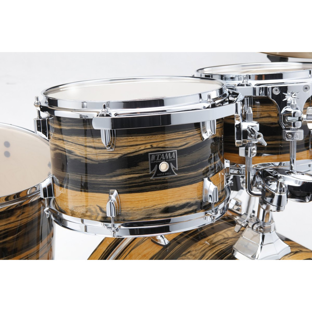 Tama CK52KR-NET Superstar Classic Drum Set 5 pcs - Natural Ebony Tiger Wrap/Chrome HW + SM5W Hardware Kit