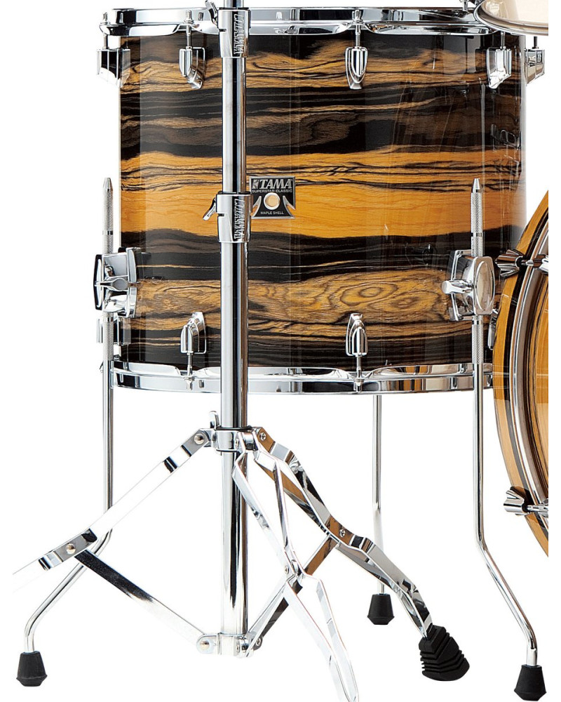 Tama CKF18D-NET Superstar Classic Floor Tom 18 - Natural Ebony Tiger Wrap