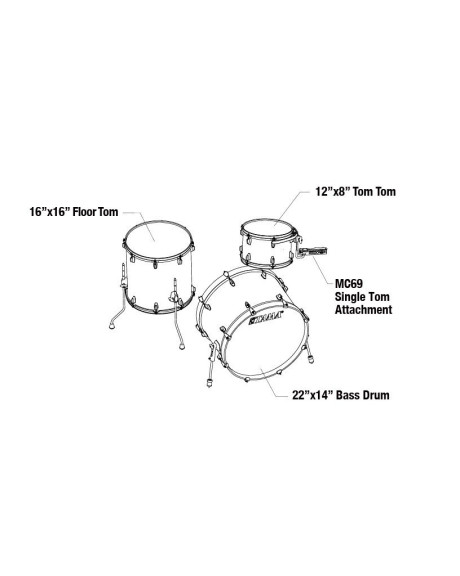 Tama CL32RZ-BAB Superstar Classic Drum Set 3 pcs - Blue Lacquer Burst/Chrome HW + SM5W Hardware Kit