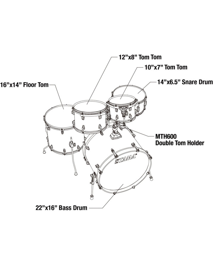Tama CL52KRS-TPB Superstar Classic Shell Kit 5 pcs - Transparent Black Burst/Chrome HW