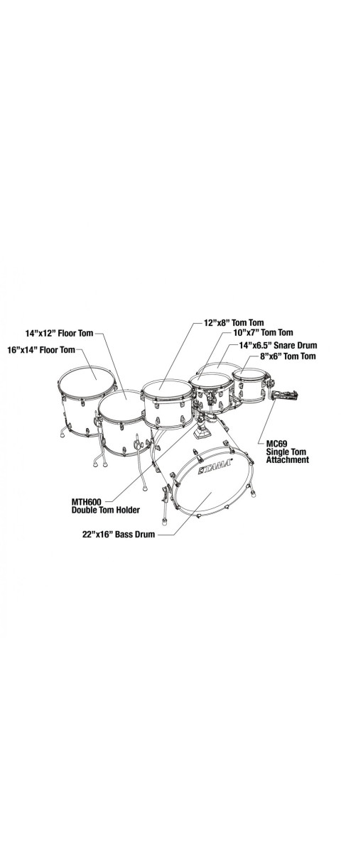 Tama CL72R-PGJP Superstar Classic Drum Set 7 pcs - Gloss Java Lacebark Pine/Chrome HW + SM5W Hardware Kit