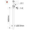 Tama HC42WN2 Center Tube Assembly for HC42WN / HC43BWN