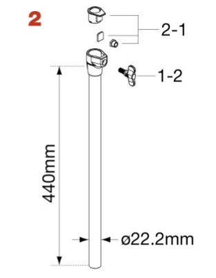 Tama HC42WN2 Center Tube Assembly for HC42WN / HC43BWN