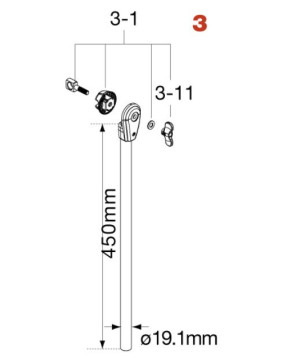 Tama HC43BWN3 Upper Tube Assembly for HC43BWN