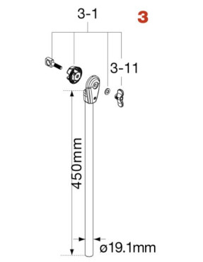Tama HC43BWN3 Upper Tube Assembly for HC43BWN