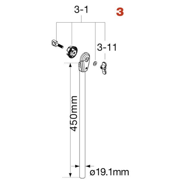Tama HC43BWN3 Upper Tube Assembly for HC43BWN