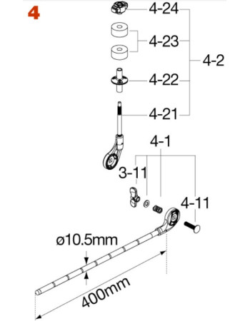 Tama HC43BWN4 upper Rod with Tilter for HC43BWN