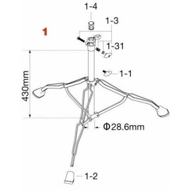 Tama HC82W1 Base Assembly for HC82W