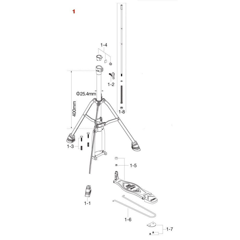Tama HH205S1 Base Assembly for HH205S HiHat Stand