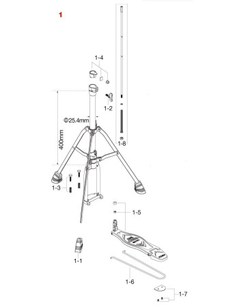 Tama HH205S1 Base Assembly for HH205S HiHat Stand