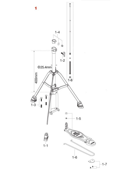 Tama HH205S1 Base Assembly for HH205S HiHat Stand