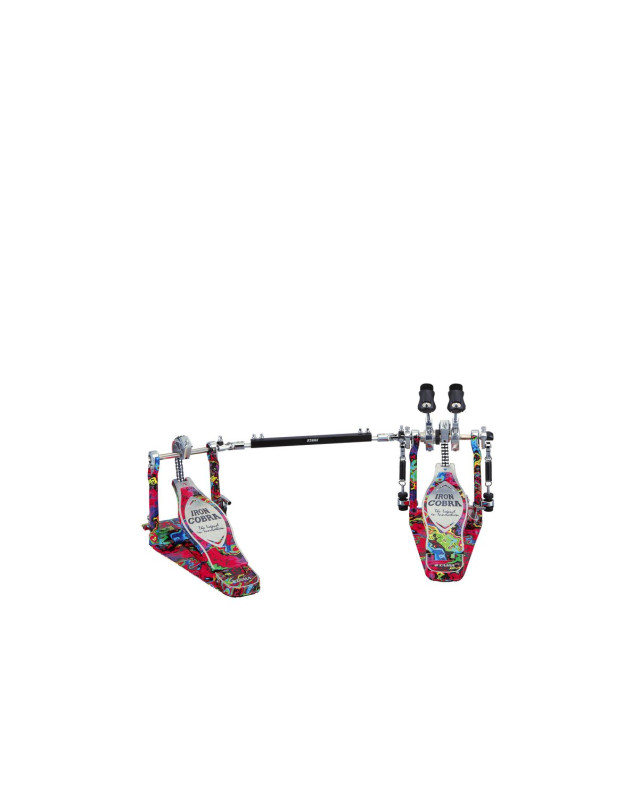 Tama HP900PWMPR 50th Limited Iron Cobra Power Glide Twin Pedal - Marble Psychedelic Rainbow Finish