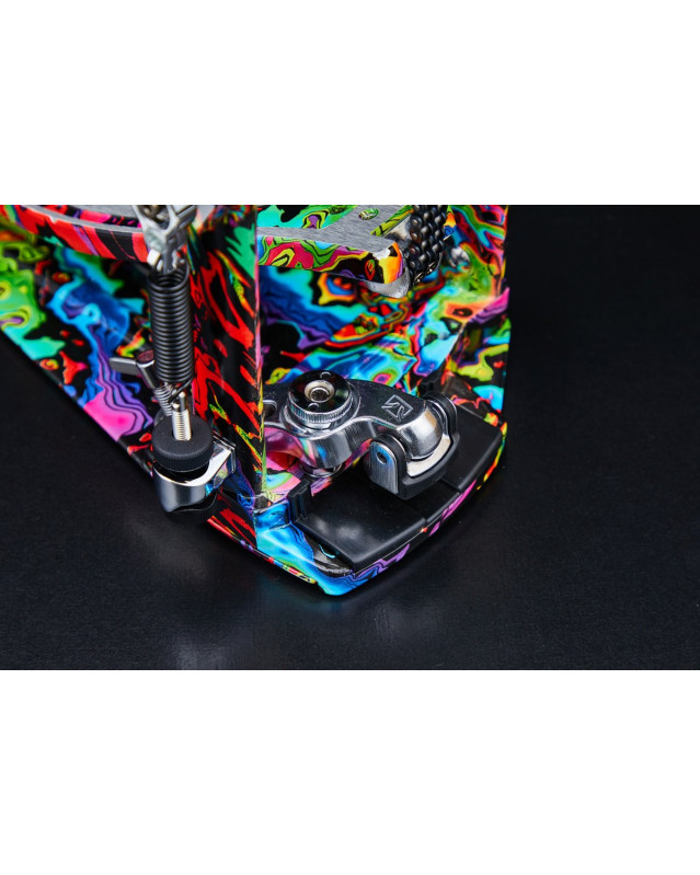 Tama HP900PWMPR 50th Limited Iron Cobra Power Glide Twin Pedal - Marble Psychedelic Rainbow Finish
