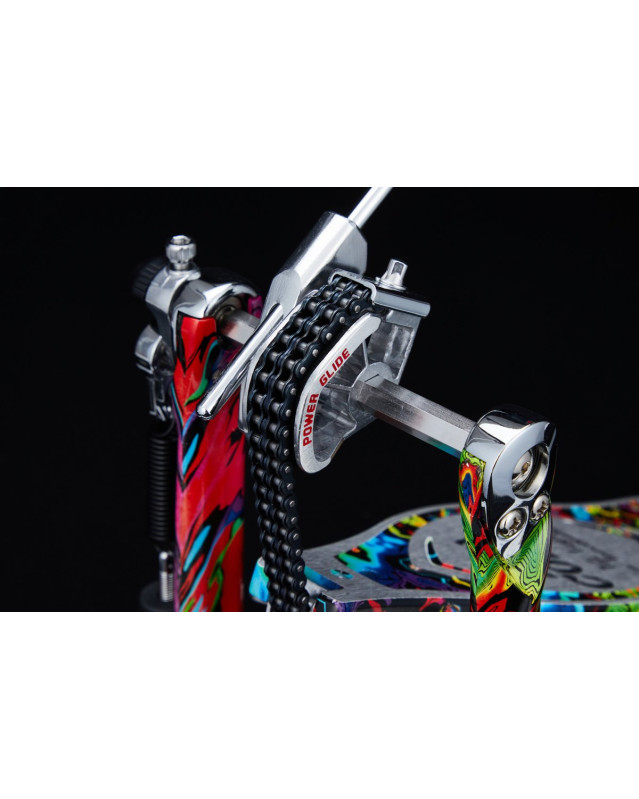 Tama HP900PWMPR 50th Limited Iron Cobra Power Glide Twin Pedal - Marble Psychedelic Rainbow Finish