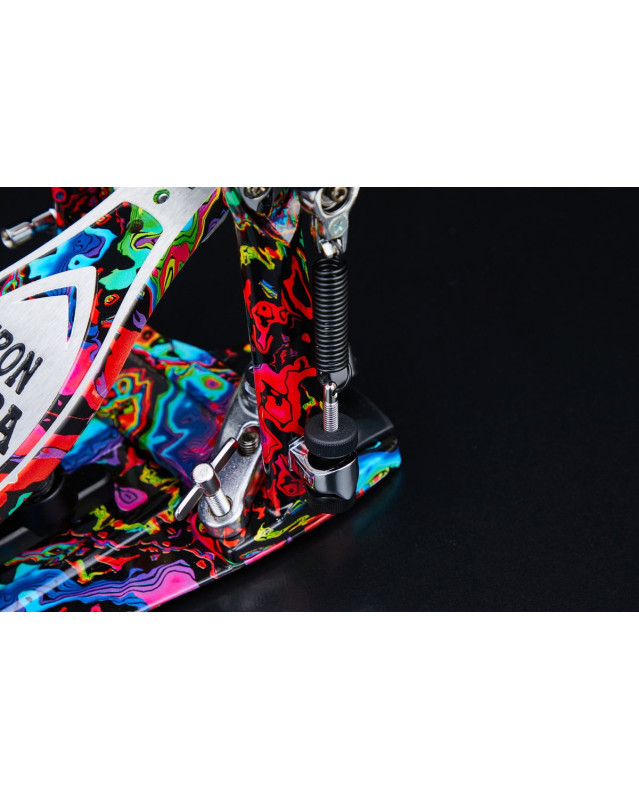 Tama HP900PWMPR 50th Limited Iron Cobra Power Glide Twin Pedal - Marble Psychedelic Rainbow Finish