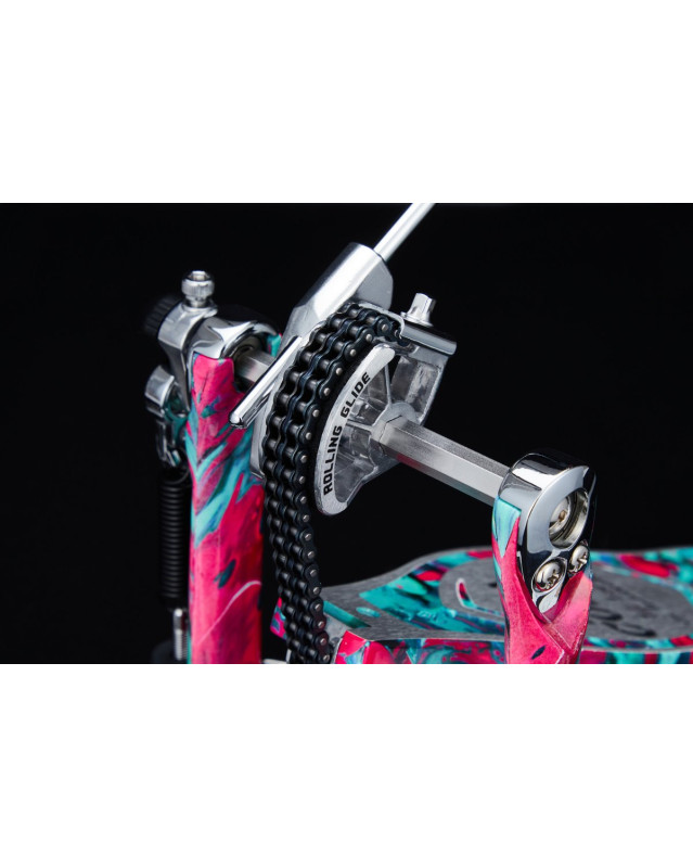 Tama HP900RMCS 50th Limited Iron Cobra Rolling Glide Single Pedal - Marble Coral Swirl