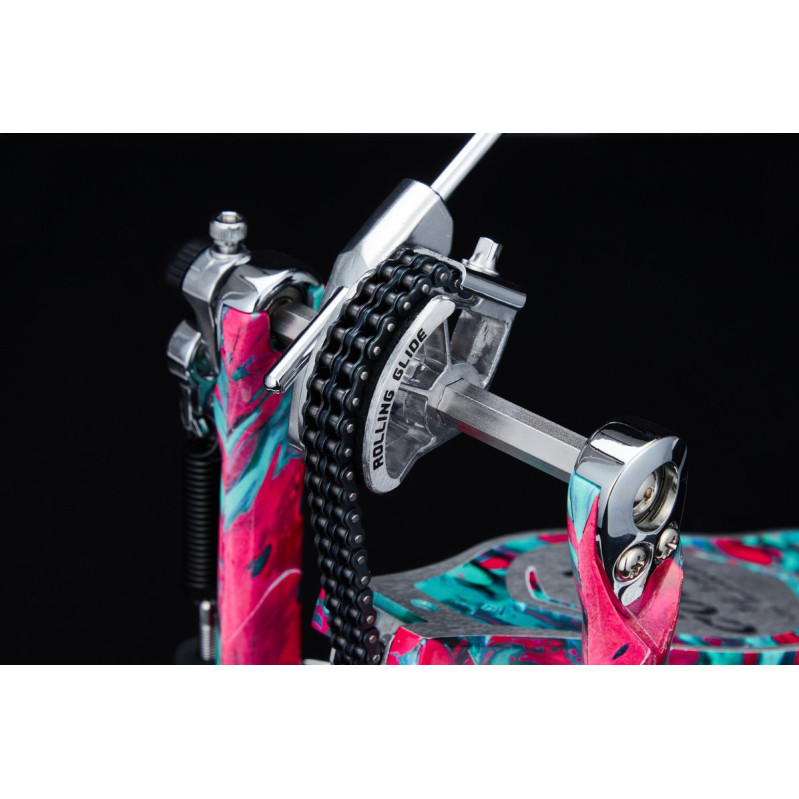 Tama HP900RMCS 50th Limited Iron Cobra Rolling Glide Single Pedal - Marble Coral Swirl