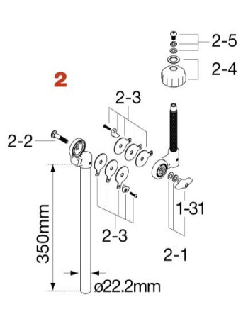 Tama HS80HW2 Center Tube Assembly for HS80HWN Tall Snare Stand