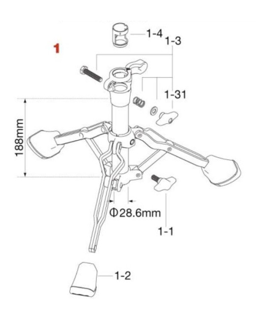 Tama HS80W1 Base Assembly for HS80W