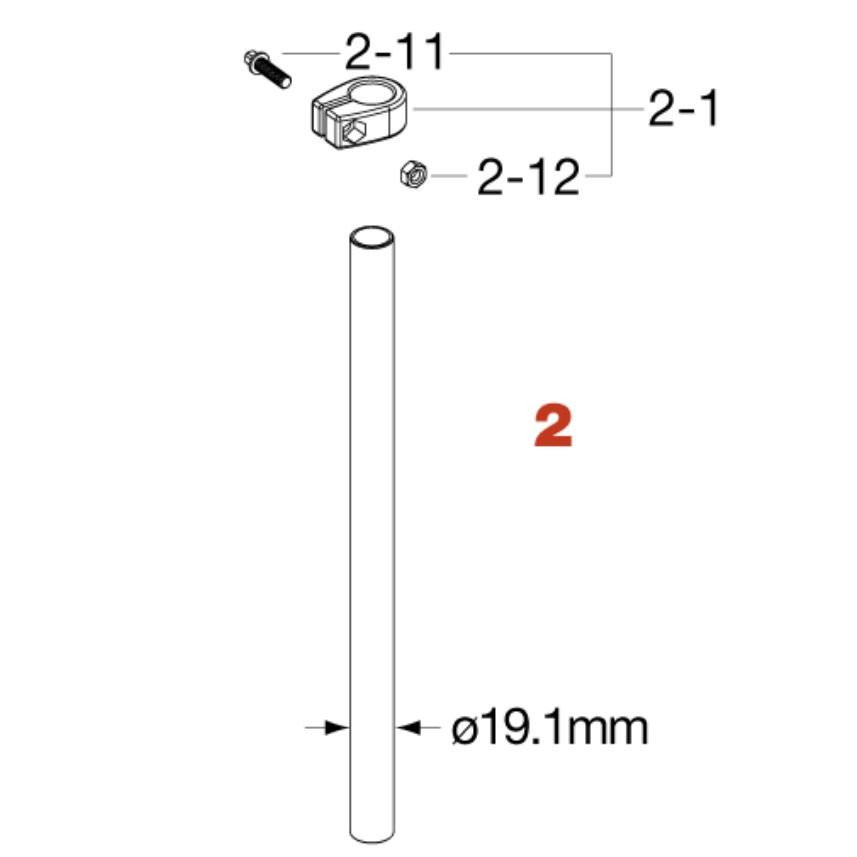 Tama HT10S-2 Upper Tube Assembly for HT10S Drum Throne