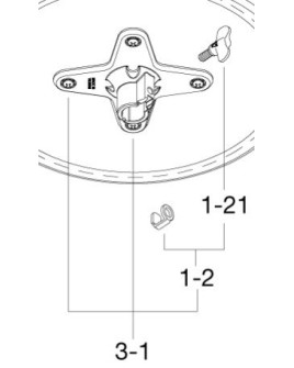 Tama HT13031 Seat Holder w/ Screws For HT130