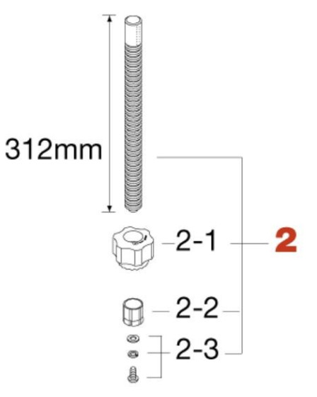 Tama HT730-2 Upper Threaded Rod for HT730/HT530/HT630/HT630C Drum Throne