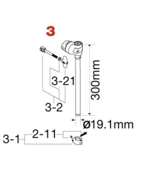 Tama HTC107W3S Upper Tube Assembly for HTC107W