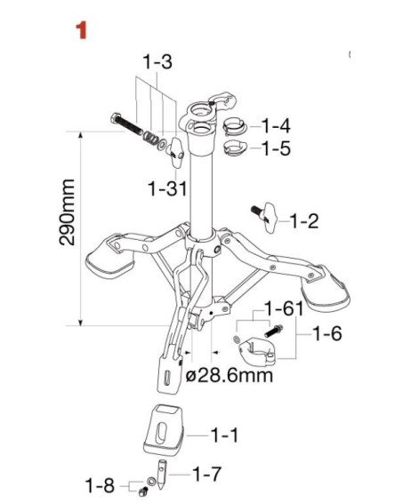 Tama HTS108W1 Base Assembly for HTS108W Single Tom Stand