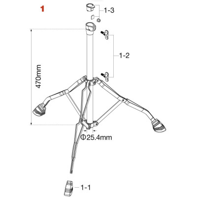 Tama HTW49WN1 Base Assembly for HTW49WN Double Tom Stand