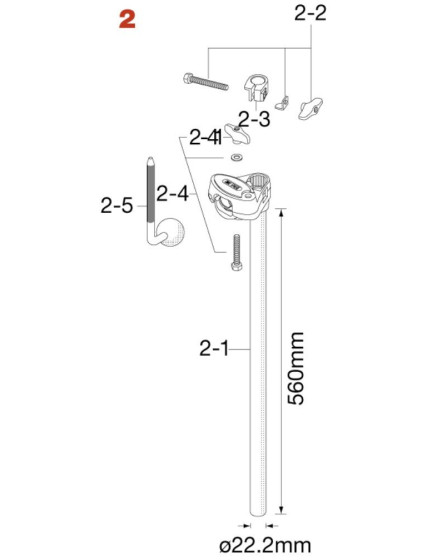 Tama HTW739W2 Center Tube Assembly for HTW739W & HTW839W