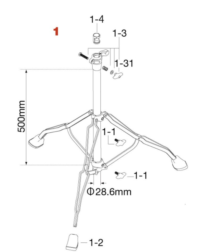 Tama HTW839W1 Base Assembly for HTW839W Double Tom Stand