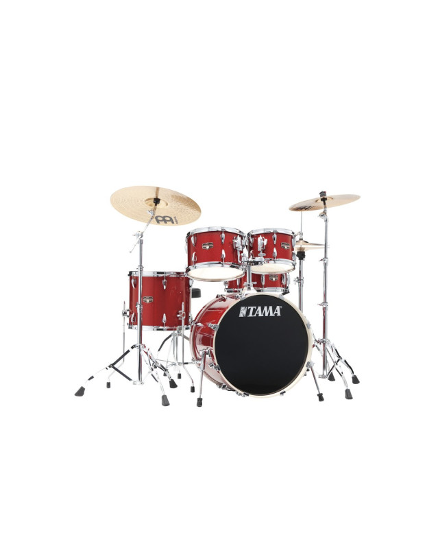 Tama IP50H6W-BRM Imperialstar Drum Set 5 pcs - Burnt Red Mist/Chrome HW + MEINL Cymbals HCS Cymbal Kit/Stage Master Doub