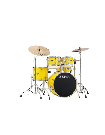 Tama IP50H6W-ELY Imperialstar Drum Set 5 pcs - Electric Yellow/Chrome HW + MEINL Cymbals HCS Cymbal Kit/Stage Master Dou