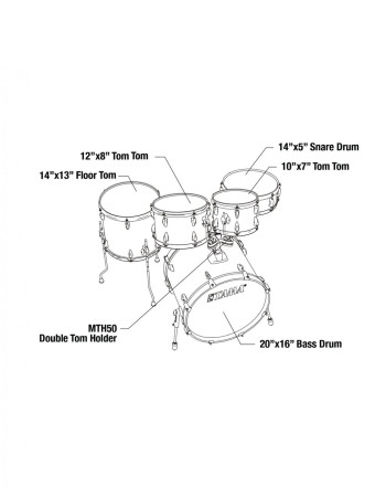 Tama IP50H6W-ELY Imperialstar Drum Set 5 pcs - Electric Yellow/Chrome HW + MEINL Cymbals HCS Cymbal Kit/Stage Master Dou