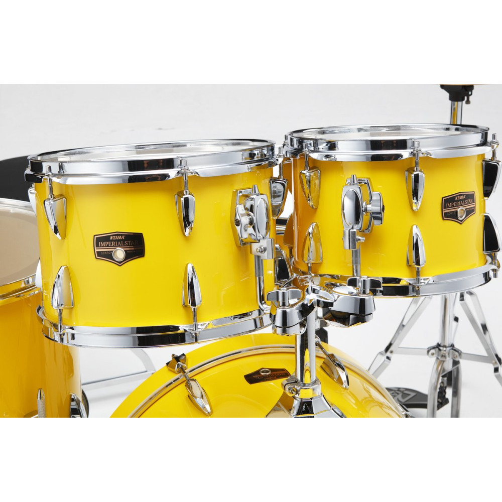 Tama IP50H6W-ELY Imperialstar Drum Set 5 pcs - Electric Yellow/Chrome HW + MEINL Cymbals HCS Cymbal Kit/Stage Master Dou