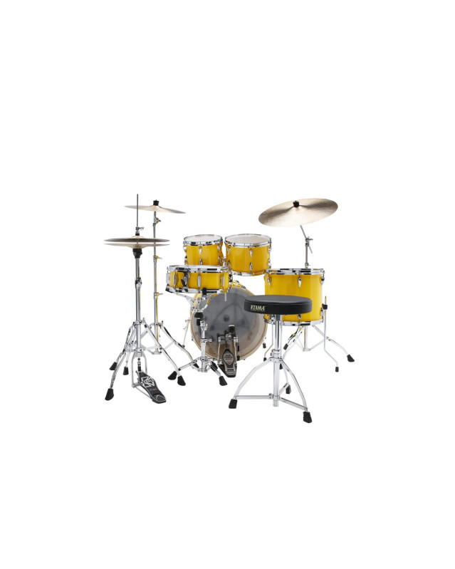 Tama IP50H6W-ELY Imperialstar Drum Set 5 pcs - Electric Yellow/Chrome HW + MEINL Cymbals HCS Cymbal Kit/Stage Master Dou