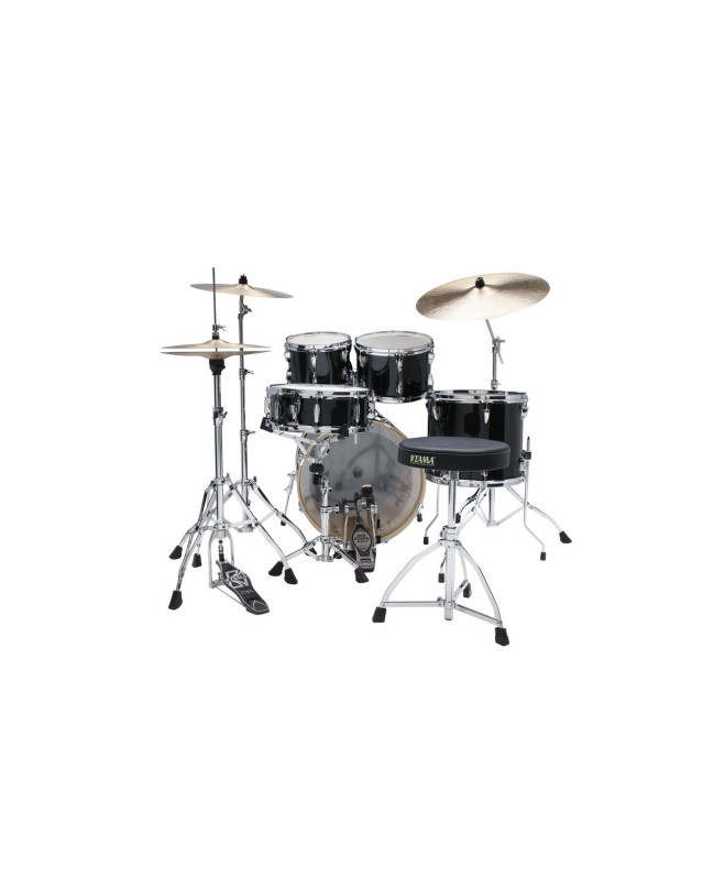 Tama IP50H6W-HBK Imperialstar Drum Set 5 pcs - Hairline Black/Chrome HW + MEINL Cymbals HCS Cymbal Kit/Stage Master Doub